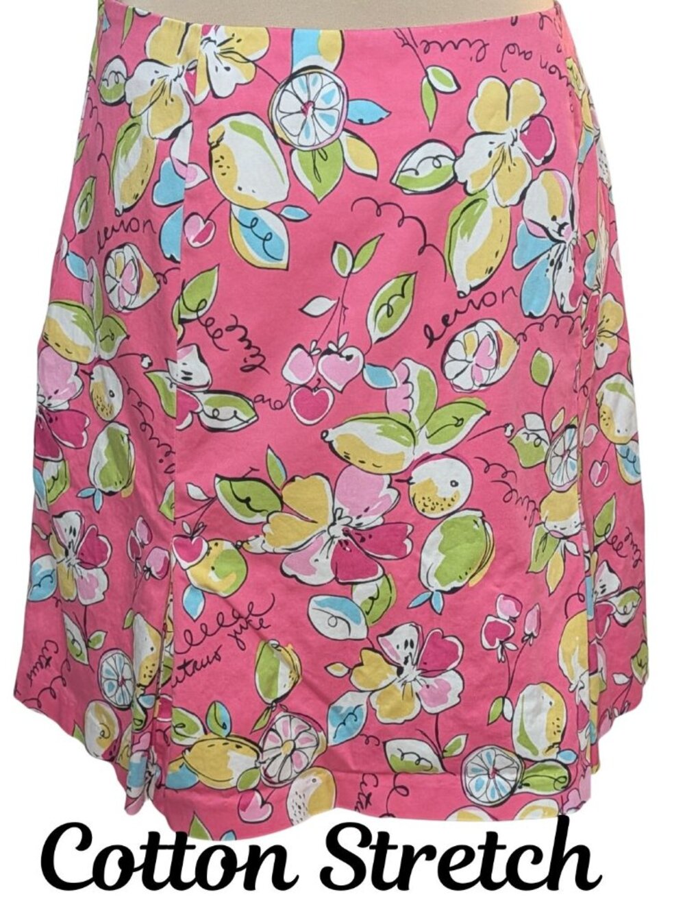 Dressbarn Vintage Style Citrus Print Mini Skirt